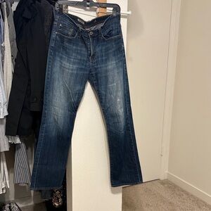Ag Adriano Goldschmied Men’s Faded Blue Straight Jeans